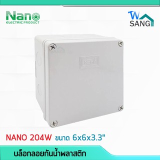 ภาพหน้าปกสินค้าบล็อกกันน้ำ กล่องกันน้ำ บล็อคลอยกันน้ำ พลาสติก NANO 204W สีขาว 6x6x3.3\" (149x149x82.5มม.) @wsang ที่เกี่ยวข้อง