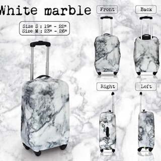 ผ้าคลุมกระเป๋าเดินทางWhite Marble