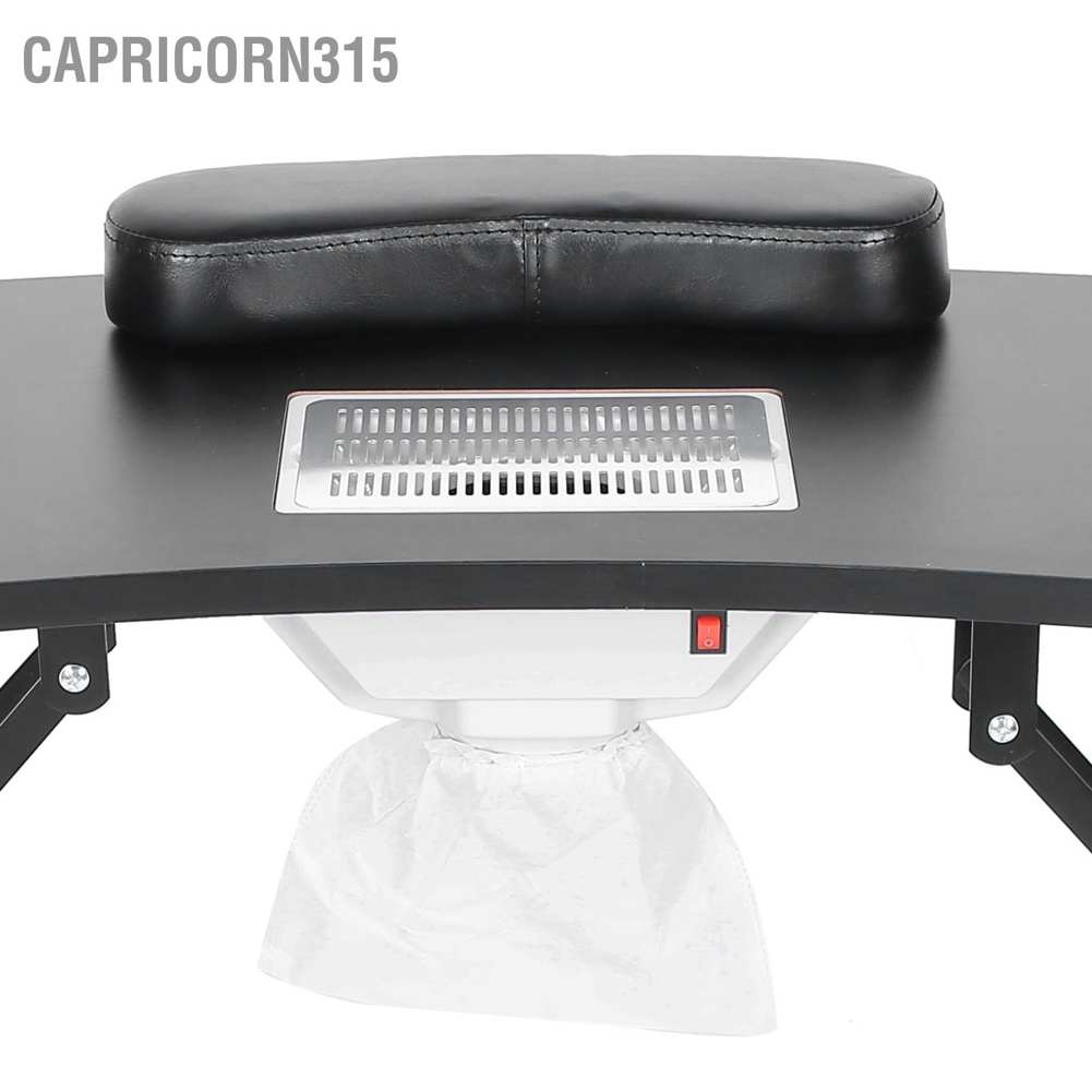 capricorn315-โต๊ะทําเล็บ-แบบพกพา-สีดำ-พับได้-พร้อมที่เก็บฝุ่นในตัว-สําหรับตกแต่งเล็บ-ร้านเสริมสวย