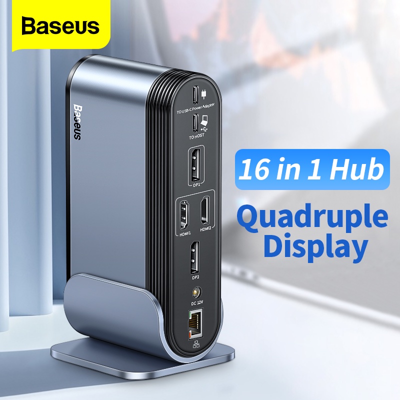 Baseus Quadruple Display 16 in 1 Pro ฮับ USB C 4K HD 60Hz HDMI เข้ากัน ...