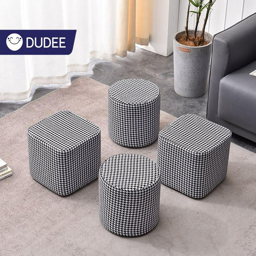 dudee-เก้าอี้สตูลลาย-houndstooth-มีทั้งทรงกลมและเหลี่ยม-เก้าอี้หรูหรา