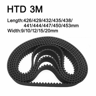 Htd สายพานไทม์มิ่ง 3M กว้าง 9 10 12 15 20 มม. 426 429 432 435 438 441 444 447 450 453 มม. สําหรับเครื่อง CNC