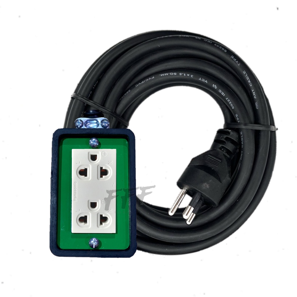 [PANASONIC D.I.Y. SET] ปลั๊กพ่วง ปลั๊กสนาม บล็อกยาง 2*4 สายไฟ VCT 3*1.5 ...