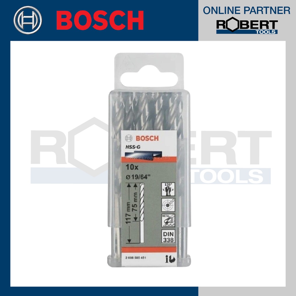 bosch-รุ่น-2608585451-ดอกเจาะเหล็ก-hss-g-19-64-7-5-มม-10-ชิ้น