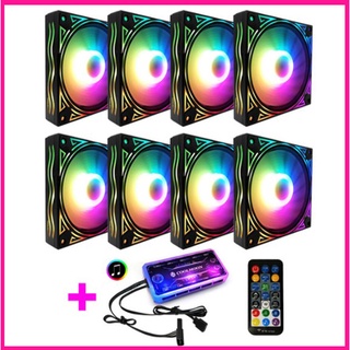 ชุดพัดลม ระบายความร้อน เคส COOLMOON RGB Billow x8+สายไฟต่อบอร์ด สินค้าใหม่ ราคาสุดคุ้ม