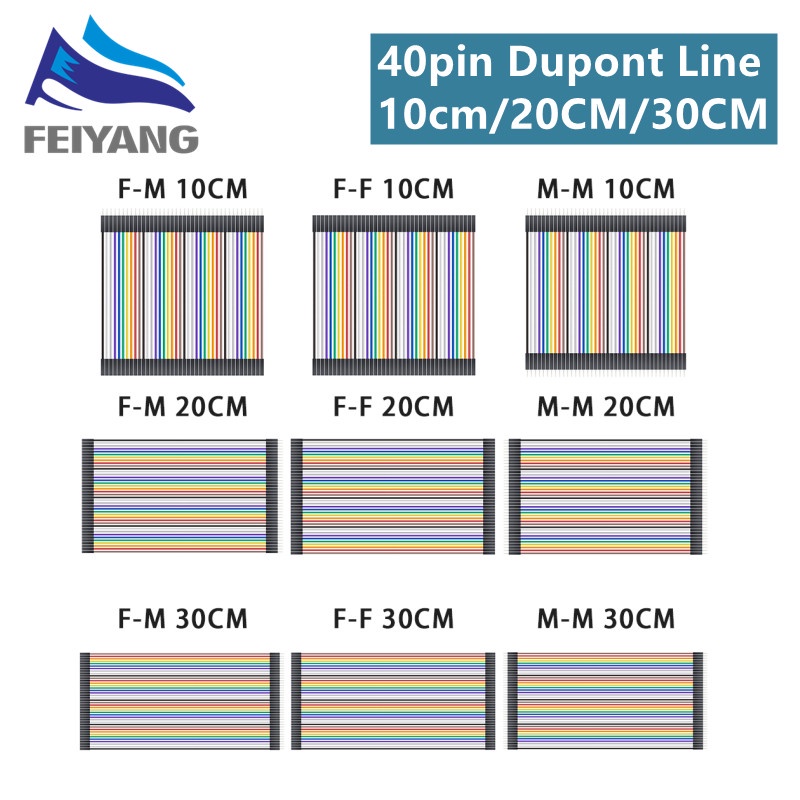 40pin Dupont Line 10ซม./20ซม./30ซม.Male To Male+Female To Male + Female To Female สายเคเบิ้ลเชื่อมต่อสําหรับ Arduino Diy