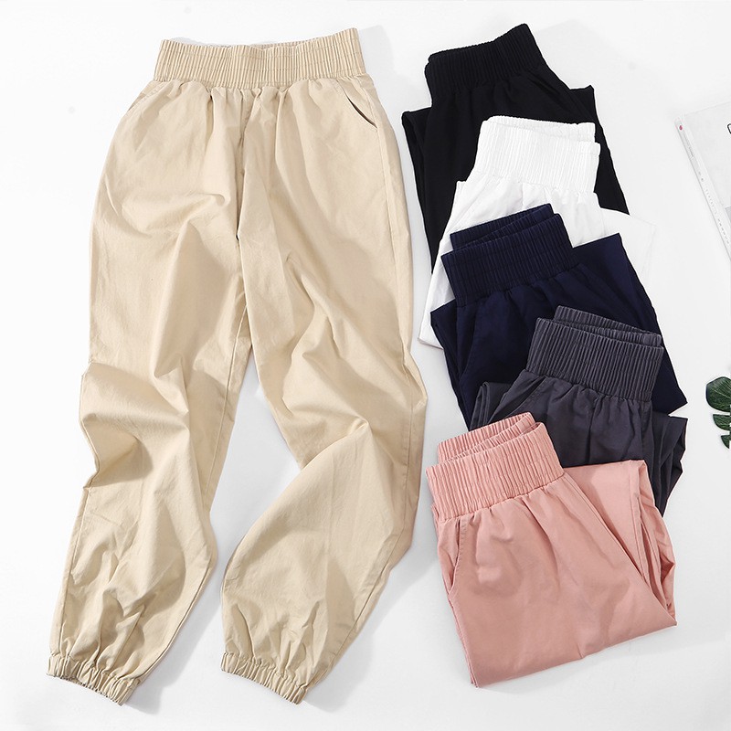 ภาพสินค้า(S-XXL) มี 6 สี กางเกงเอวยางยืด ขาจั๊ม เอวสูง ผ้า cotton สวยเหมือนแบบ ดำ ชมพู น้ำเงิน 4364 จากร้าน ichicshop บน Shopee ภาพที่ 4