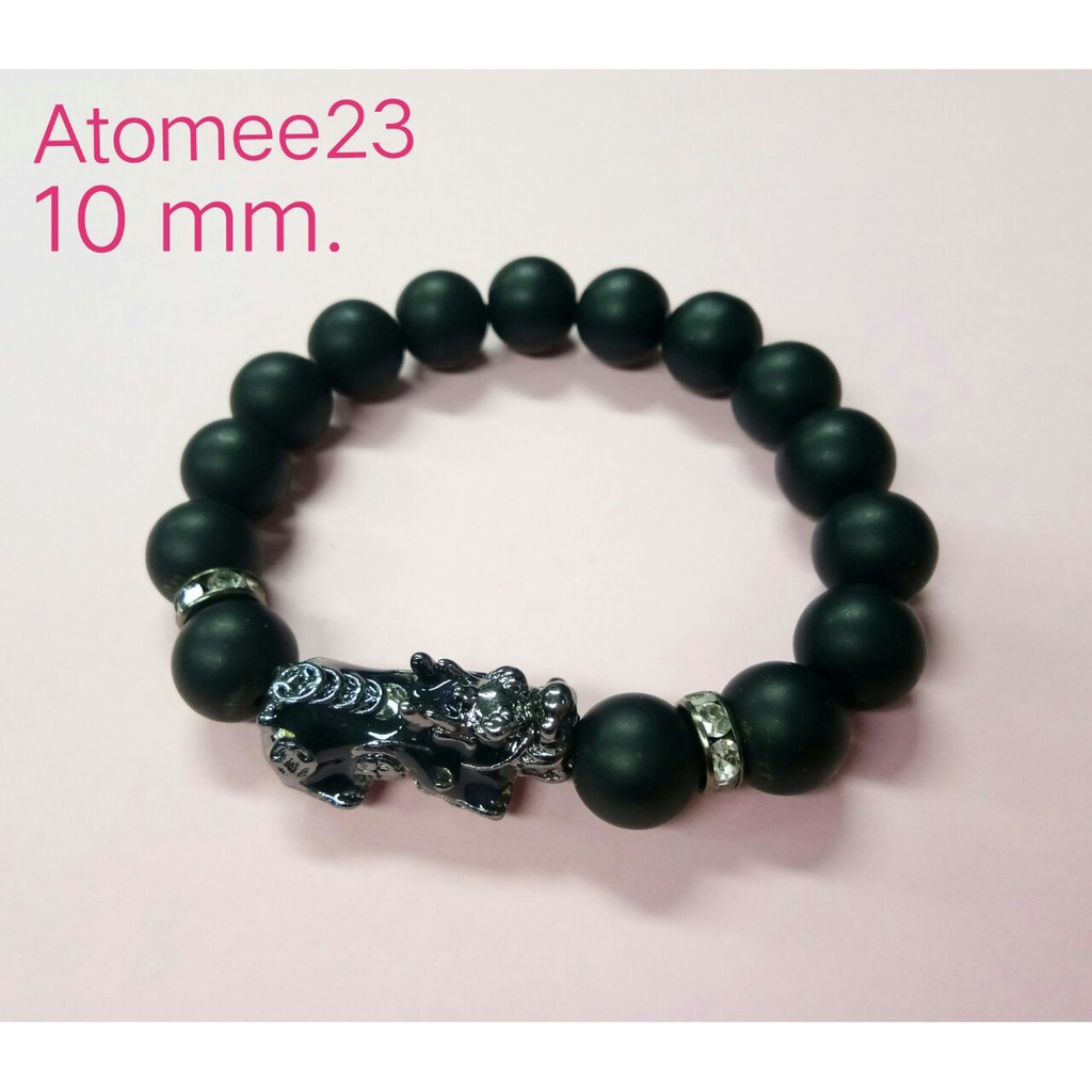 กำไลปี่เซียะ-หินนิลดำ-black-onyx-ขนาด-10-mm