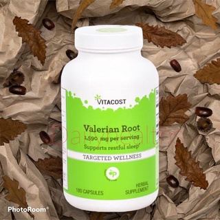 พร้อมส่ง &gt;&gt; ของแท้ อเมริกา วาเลอเรียน รูท Valerian Root, 1590 mg/serving , 180 Veg Capsules ช่วยหลับ ผักผ่อน คลายเครียด