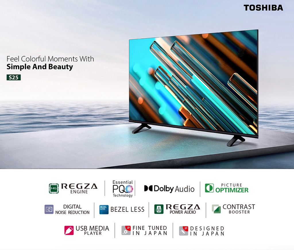 Toshiba TV รุ่น 43S25NP ขนาด 43 นิ้ว Full HD รุ่น Dolby Audio ทีวีดิจิตอล Digital TV ราคาดี
