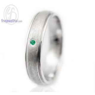 Finejewelthai แหวนมรกต แหวนเงิน แหวนพลอยแท้ แหวนประจำเดือนเกิด - Emerald Birthstone Silver Ring - R3014em