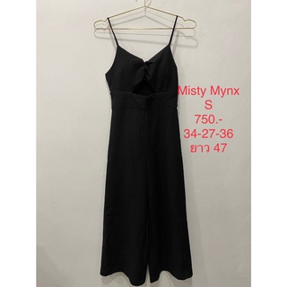 จั๊มสูทขายาว จั๊มสูทสายเดี่ยวสีดำ MISTY MYNX SIZE S #MYX024