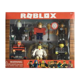 Roblox บล็อกตัวต่อ 6 ฟิกเกอร์ + ตุ๊กตาอาวุธ คุณยาย โลกเสมือนจริง การ์ตูนเกม แอคชั่น ฟิกเกอร์ ของเล่นสําหรับเด็ก