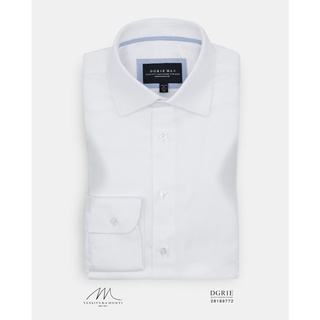 Monti Dobby Classic White Shirt เสื้อเชิ้ตสีขาวปกป้าน