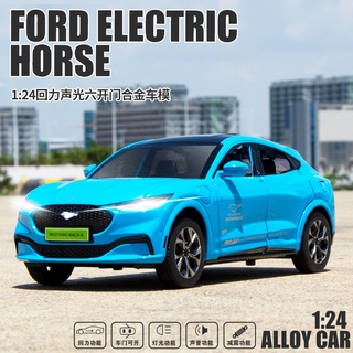 รถม้าไฟฟ้า Ford สเกล 1/24 MACH-E Diecast อัลลอยด์ ดึงถอยหลัง รถเก็บของเล่น ของขวัญ / ของสะสม / เด็ก