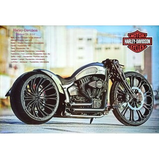 โปสเตอร์ รูปถ่าย รถมอเตอร์ไซค์ ชอปเปอร์ Harley Davidson POSTER 23”x34” นิ้ว American Motorcycle Manufacturer V4