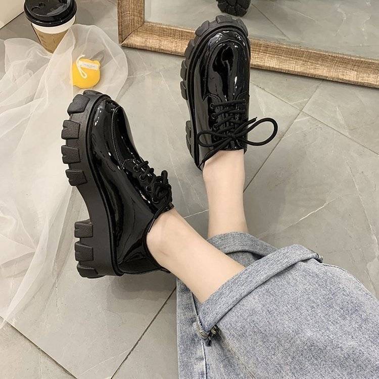 ภาพสินค้าจัดส่งตอนนี้ รองเท้าหนังผู้หญิงสไตล์อังกฤษใหม่ ใหม่ ก้นหนา สไตล์มหาลัย ผูกเชือก รองเท้าผู้หญิง จากร้าน ging38m_dl บน Shopee ภาพที่ 8