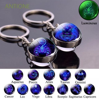 สินค้า Antione พวงกุญแจแฟชั่น 12 Constellation Libra สําหรับผู้ชายผู้หญิงของขวัญวันเกิด