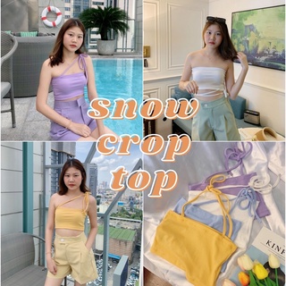 🥨 SNOW CROP TOP เสื้อเกาะอกผูกไหล่ 2in1 ผ้าร่องยูนิโคล่