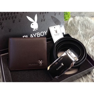 👇🎉 PLAYBOY LEATHER BELT & WALLET VALUE PACK OEM FACTORY 🎉เข็มขัดหนัง+กระเป๋าสตางค์หนังแท้