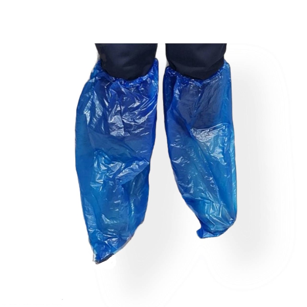 พร้อมส่ง-ถุงคลุมเท้า-pe-leg-cover-ป้องกันน้ำ-ป้องกันเชื้อโรคแบบยาว-สีฟ้า
