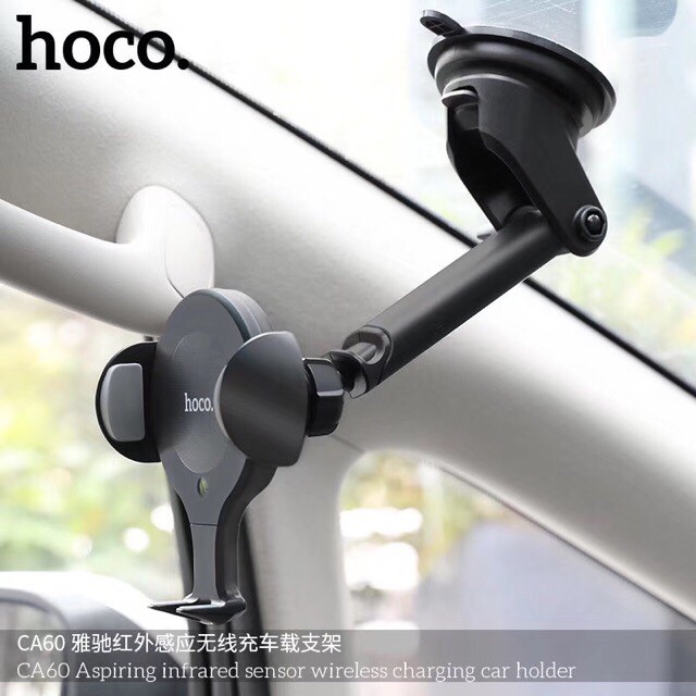 hoco-ca60-ที่วางโทรศัพท์ในรถยนต์-aspiring-infrared-sensor-wireless-charging-car-holder-ใหม่ล่าสุ