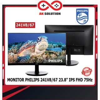 MONITOR (จอมอนิเตอร์) PHILIPS 241V8/67 23.8" IPS FHD,VGA+HDMI,75Hz