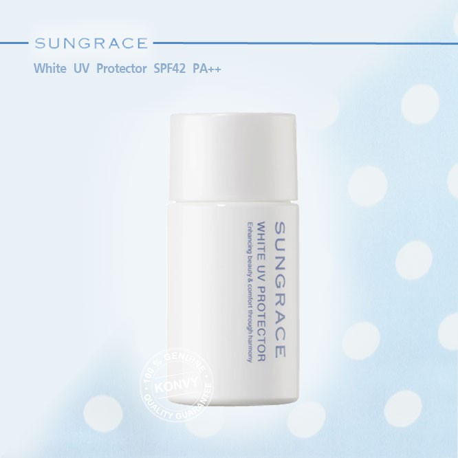 ไม่แท้คืนเงิน-sungrace-white-uv-protector-spf42-pa-25ml-เมคอัพเบส-สูตรกันน้ำผสมกันแดด