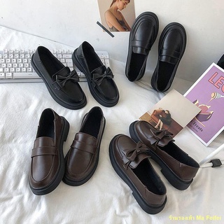 ภาพขนาดย่อของสินค้ารองเท้าหนังเล็กผู้หญิงสไตล์อังกฤษญี่ปุ่น jk รองเท้าเครื่องแบบ ใหม่ รองเท้าส้นแบนขี้เกียจเท้าเดียว