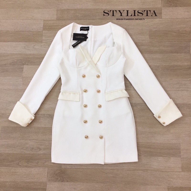 code-st20563-เดรสสูท-มินิเดรสแขนยาว-เดรสออกงาน-เดรสสูทสีดำ-งานป้าย-stylista