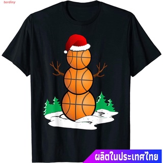 terdiny เสื้อยืดลำลอง Basketball Snowman Balls Christmas Pajama Gifts Men Boys Kid T-Shirt Short sleeve T-shirts