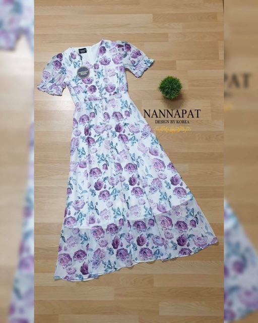 เดรสกุหลาบม่วงป้าย-nannapat