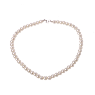 ARIN❥Elegant White Glass Imitation Freshwater Pearl Necklaces Women Jewerly