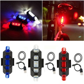 ไฟท้ายจักรยาน 5 Leds แบบชาร์จ Usb กันน้ํา 1 ชิ้น