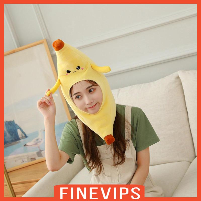 finevips-หมวกกล้วยนุ่ม-พร็อพถ่ายรูป-หัวอุ่น-การ์ตูน-สําหรับชุดแฟนซี-คอสเพลย์-ปาร์ตี้