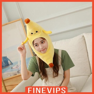 [Finevips] หมวกกล้วยนุ่ม พร็อพถ่ายรูป หัวอุ่น การ์ตูน สําหรับชุดแฟนซี คอสเพลย์ ปาร์ตี้