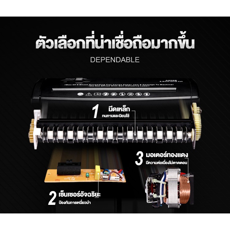 buguwu-เครื่องทำลายเอกสาร-อัตโนมัติ-a4-ย่อยกระดาษ-อุปกรณ์สำนักงาน-รุ่น-hm24-มีระบบเซฟตี้