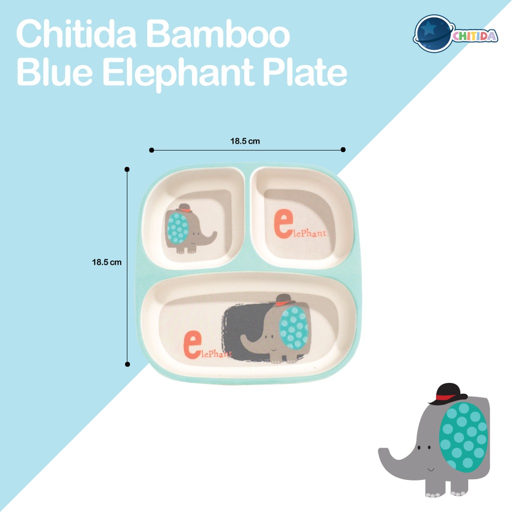 chitida-bamboo-fibre-ถาดหลุมสำหรับเด็ก-ลาย-blue-elephant-plate