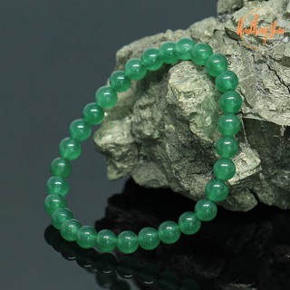 หินอเวนเจอรีน ขนาด 6 มิล Green Aventurine แต่งสี กำไลหินมงคล กำไลหิน หินแห่งความโชคดี เสริมโชคลาภเสี่ยงดวง หินสีเขียว