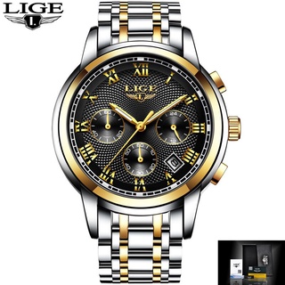 2019 LIGE New Watches Men Luxury Brand Chronograph Men Sports Watches Waterproof Full Steel Quartz Men