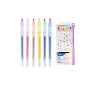 โปรโมชั่น : Deli G118-6C Gel pen 6 Colors ปากกาเจลสี 6 สี ขนาดเส้น 0.5mm สีสันสุดน่ารัก ปากกา ปากกาเจล อุปกรณ์การเรียน เครื่องเขียน