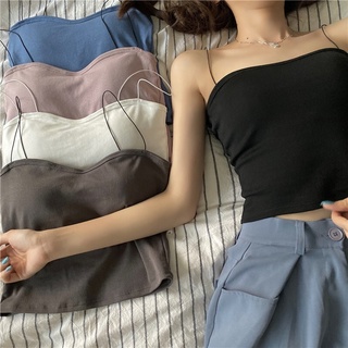 เสื้อครอปท็อปแขนกุด ผ้าฝ้าย แบบนิ่ม แบบยืดหยุ่น ไร้รอยต่อ ซักล้างได้ แฟชั่นฤดูร้อน สําหรับผู้หญิง
