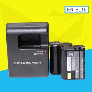 2pc EN-EL15 EN EL15 ENEL15 Camera Batteries For Durable D600 D610 D600E D800 D800E D810 D7000 7100 d75 With MH-25A charg