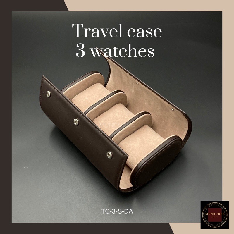 รูปภาพสินค้าแรกของกล่อง/เคสใส่นาฬิกา 3 เรือน Leather Watch Case, Travel Watch Case