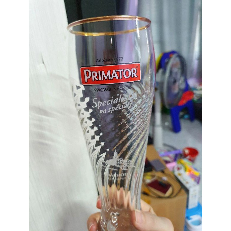 แก้วเบียร์ Primator ขอบทอง ลายเกลียว 500 ml. | Shopee Thailand