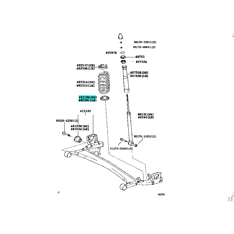 ยางรองสปริงคอยล์หลังล่าง-บน-toyota-vios-ncp91-48258-0d060-48257-0d041-แท้ห้าง-chiraauto