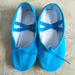 พร้อมส่ง 💙 รองเท้าบัลเล่ต์สีฟ้า Blue ballet Shoes แบบผ้า