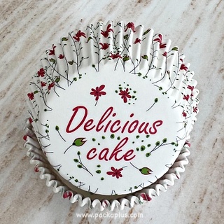 ถ้วยอบเค้ก ถ้วยคัพเค้ก เข้าเตาอบได้ 100 ใบ ลายดอกไม้ Delicious Cake ลายสวยสีคมชัด กระดาษคุณภาพพรีเมี่ยม Baking Cup