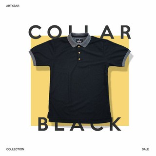 (โค้ดTANA620เหลือ332.-) ดำปกเทา POLO แขนสั้น  เสื้อเชิ้ต เสื้อคอปก เชิ้ตเรียบ เชิ้ตผู้ชาย