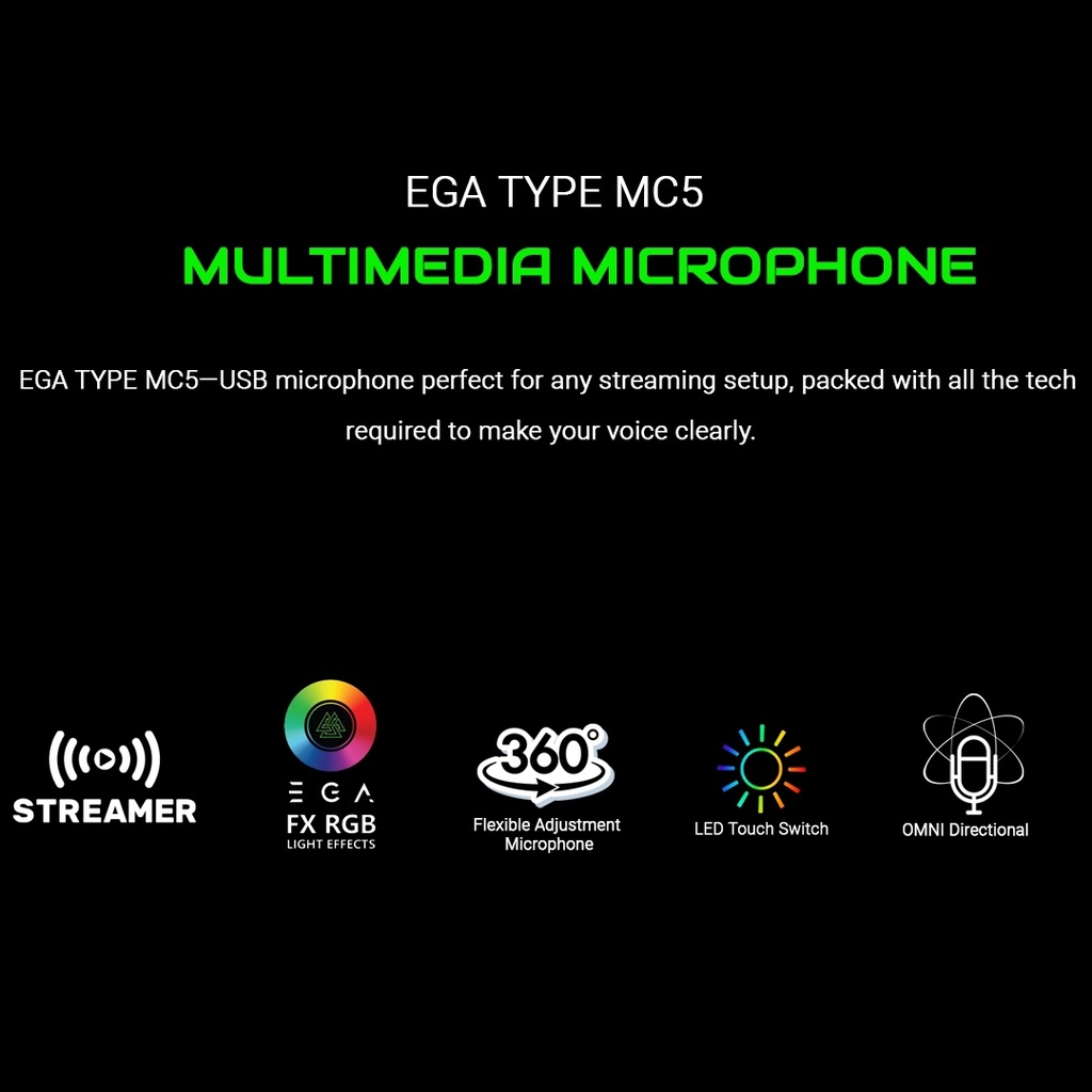 ega-type-mc5-ไมโครโฟน-gaming-microphone-ไมโครโฟนตั้งโต๊ะ-ขนาดเล็กพาพาง่าย-เสียงดี-เสียงชัด-ของแท้รับประกันสินค้า-2-ปี